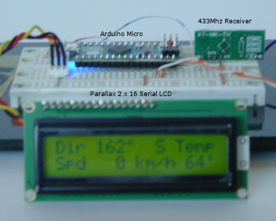 Arduino Wireless Weather Station Remote Serial LCD Display